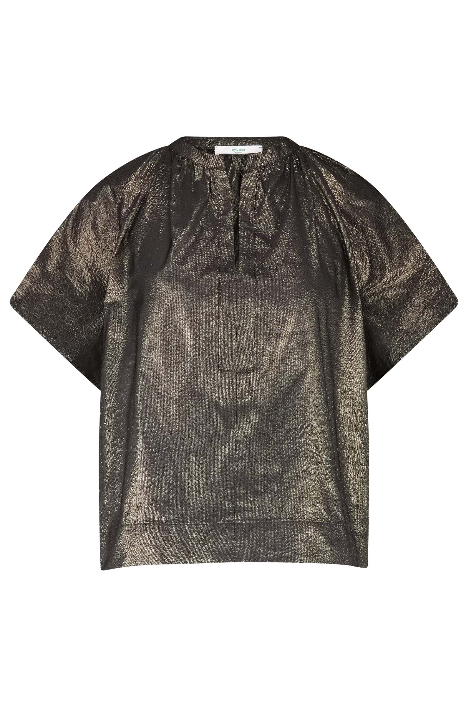 Dames blouse korte mouw goud