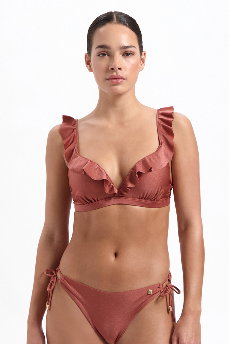 Bad/beach dames bikini top bruin