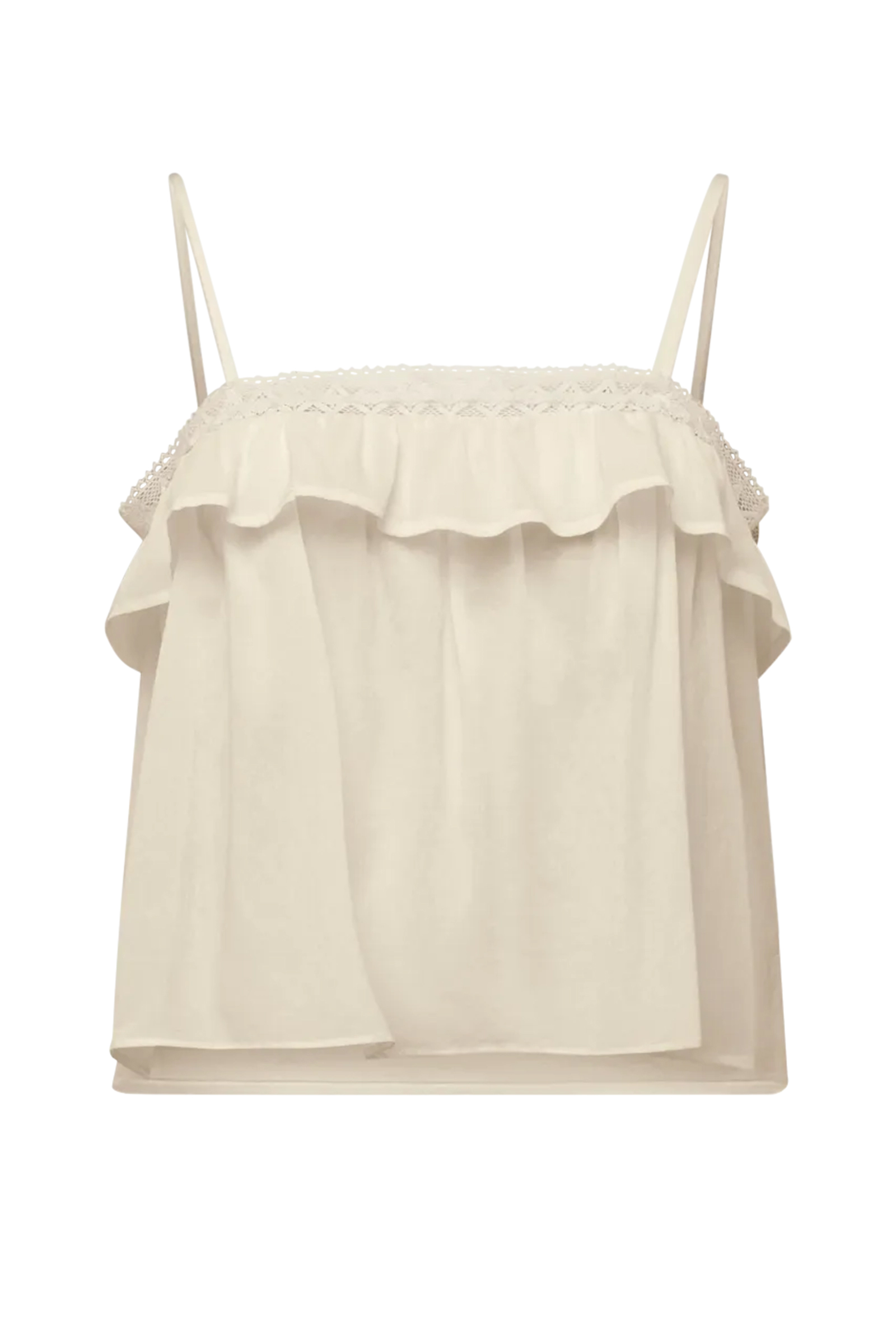 Dames blouse mouwloos ecru