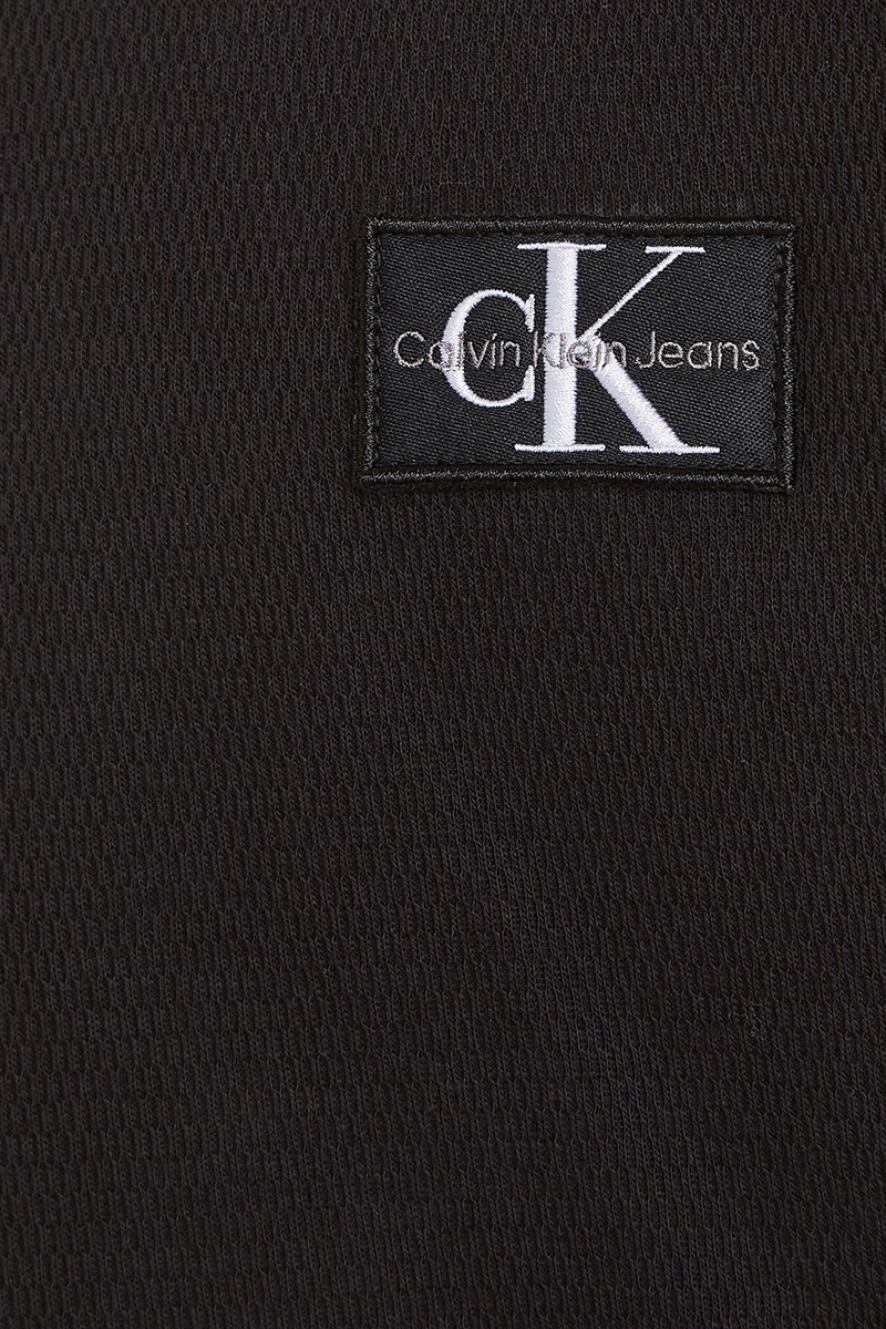 Calvin Klein Modern waffle badge ls t-shirt Zwart-1 2