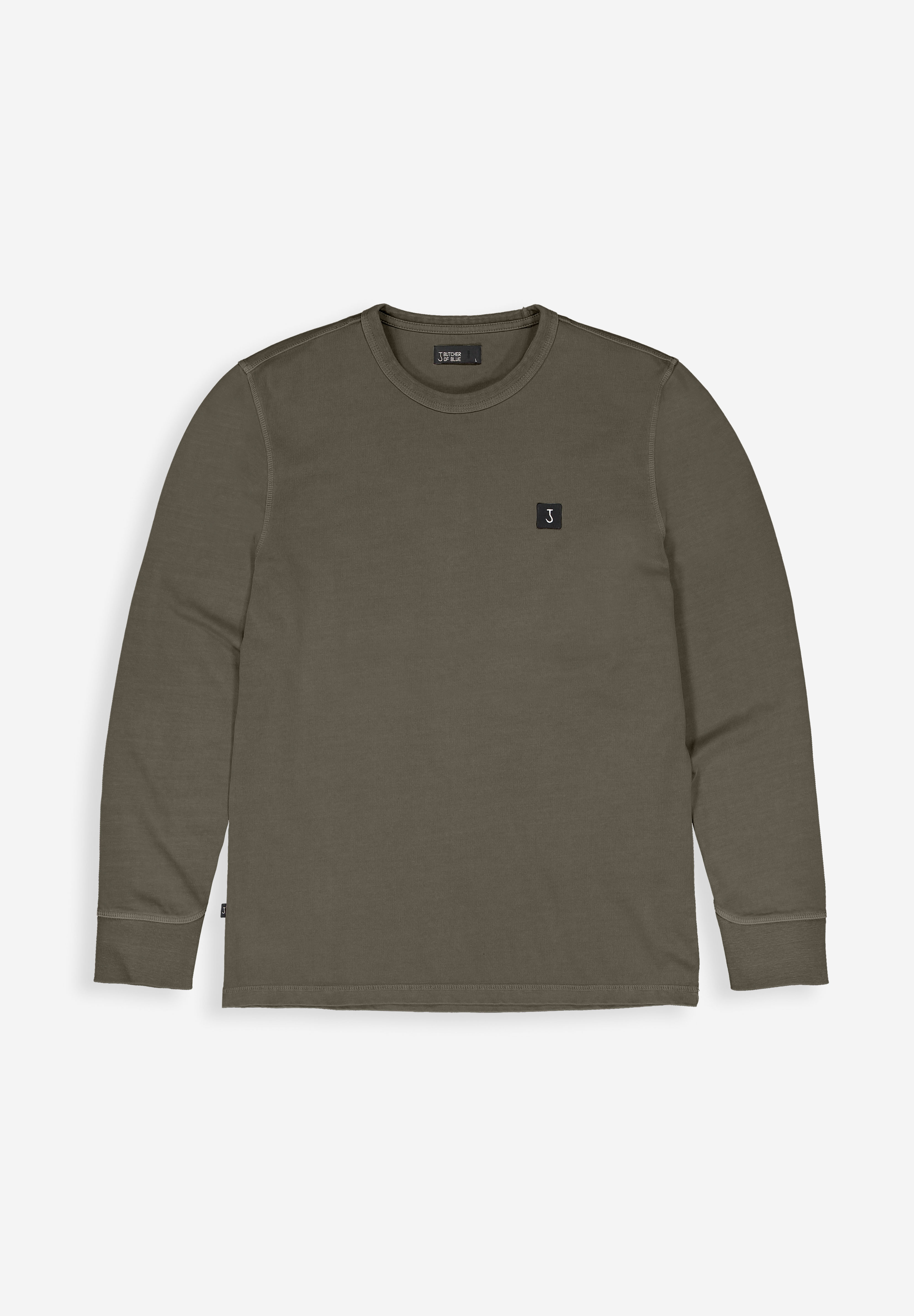 Heren t-shirt lange mouw bruin