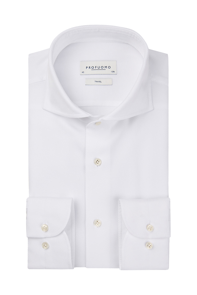 Heren overhemd lm casual wit