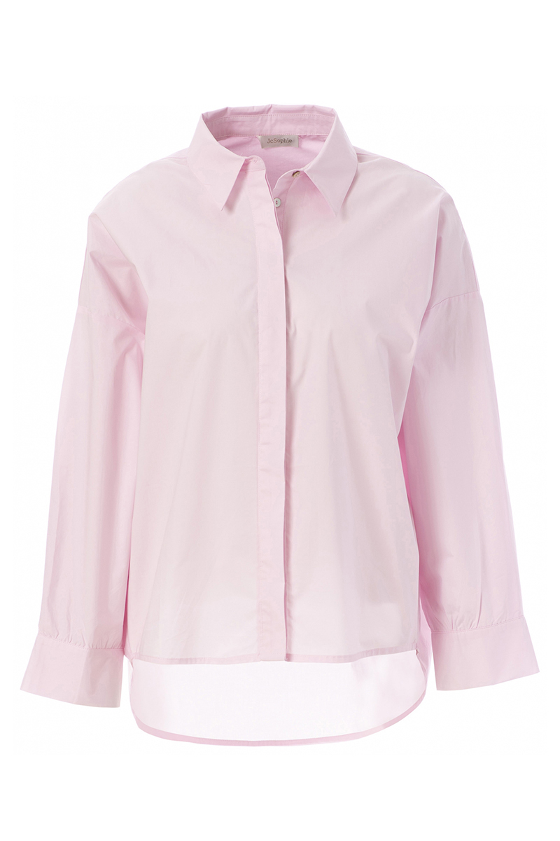 Dames blouse lange mouw rose