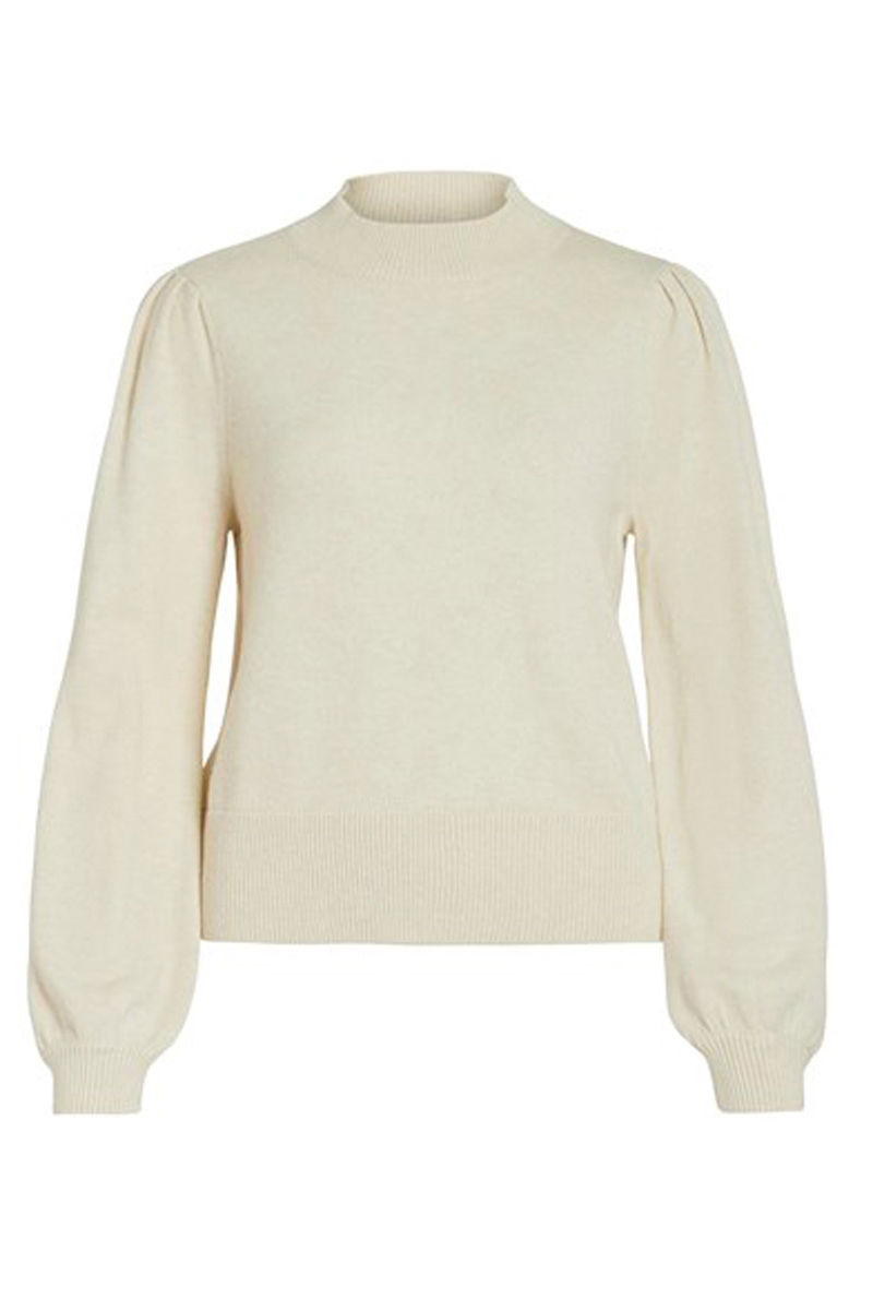 Vila VIRIL TURTLE-NK BALLOON L/S TOP - N 177853002-Birch/BLACK 1