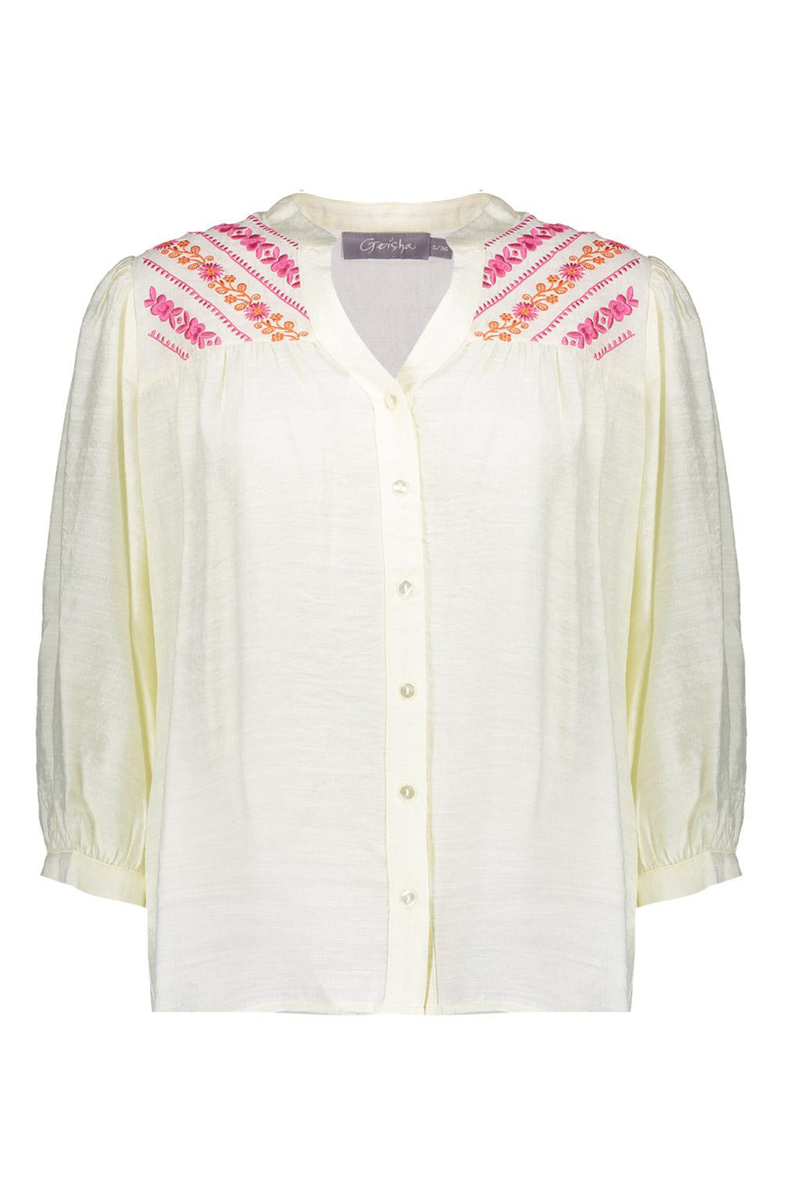 Dames blouse lange mouw oranje