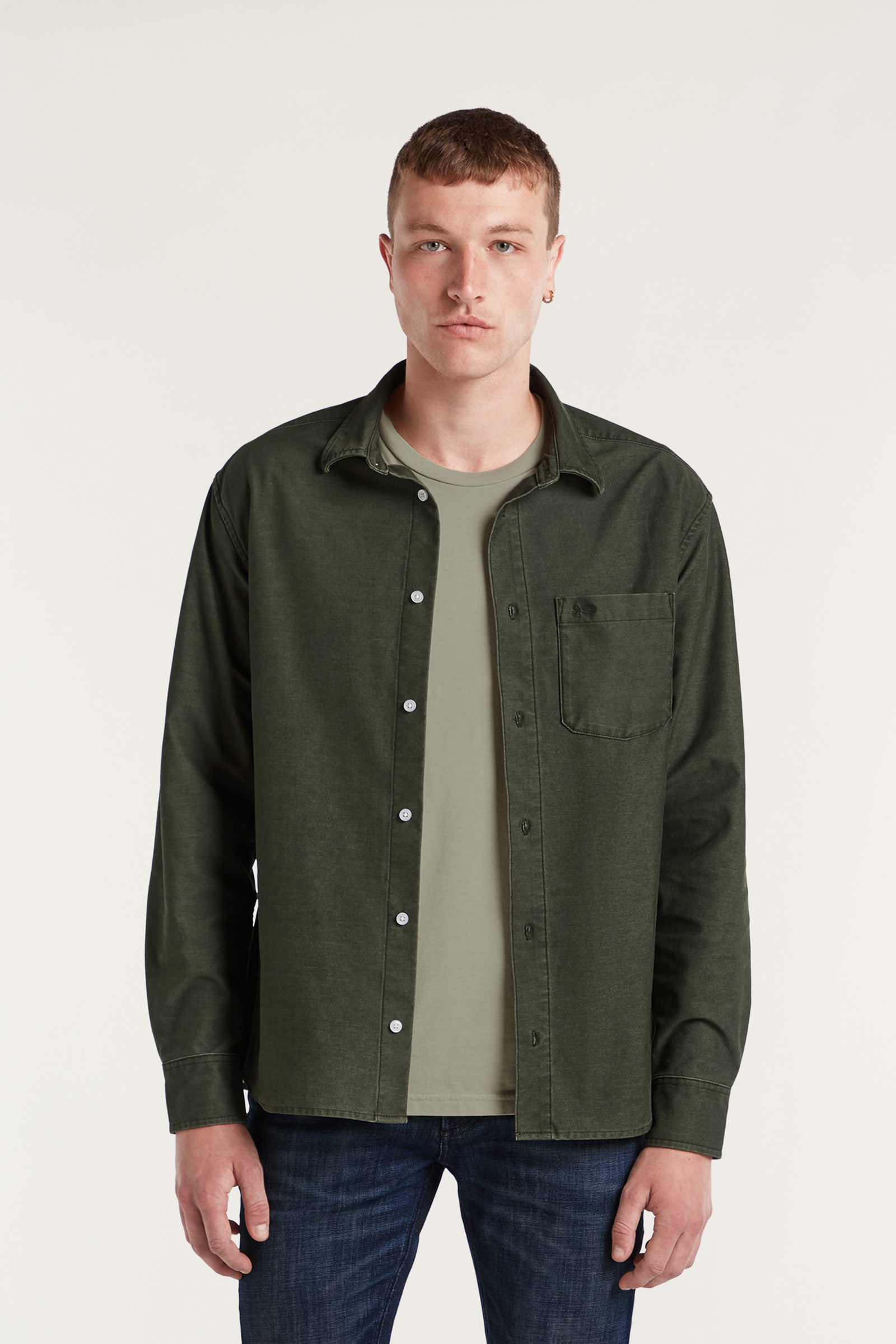 Heren overhemd lm casual groen