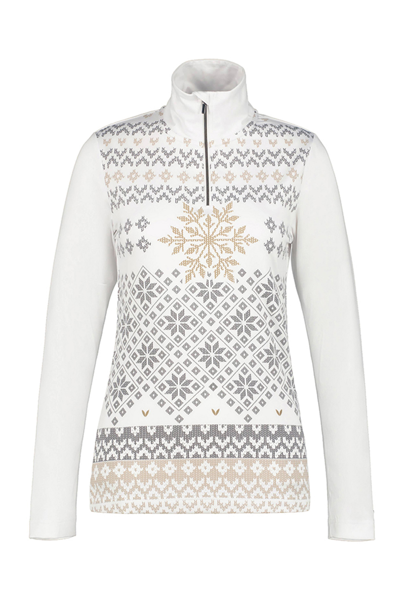 Wintersport dames pully+rits wit