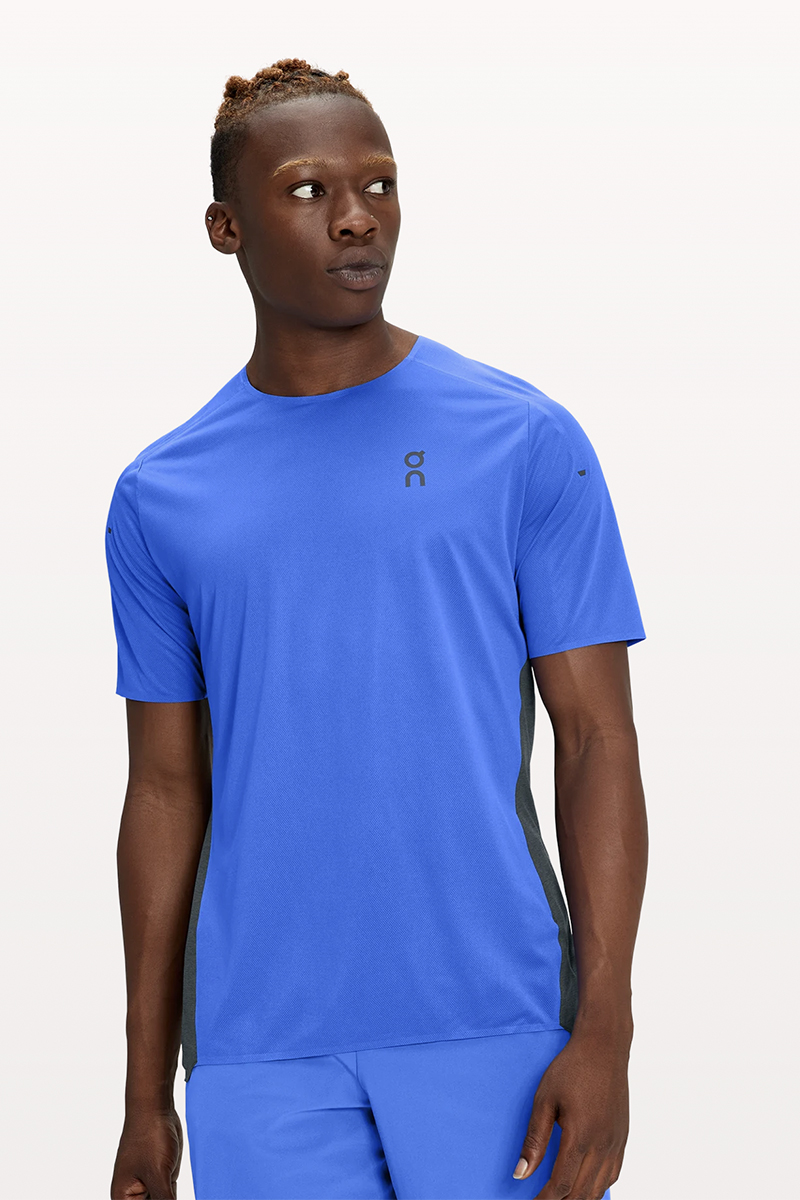Running heren t-shirt km blauw