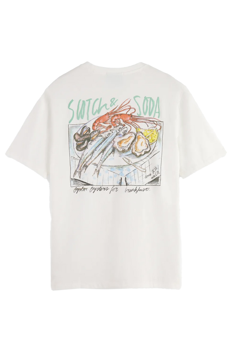Scotch & Soda Front Back Artwork T-shirt Off White 2