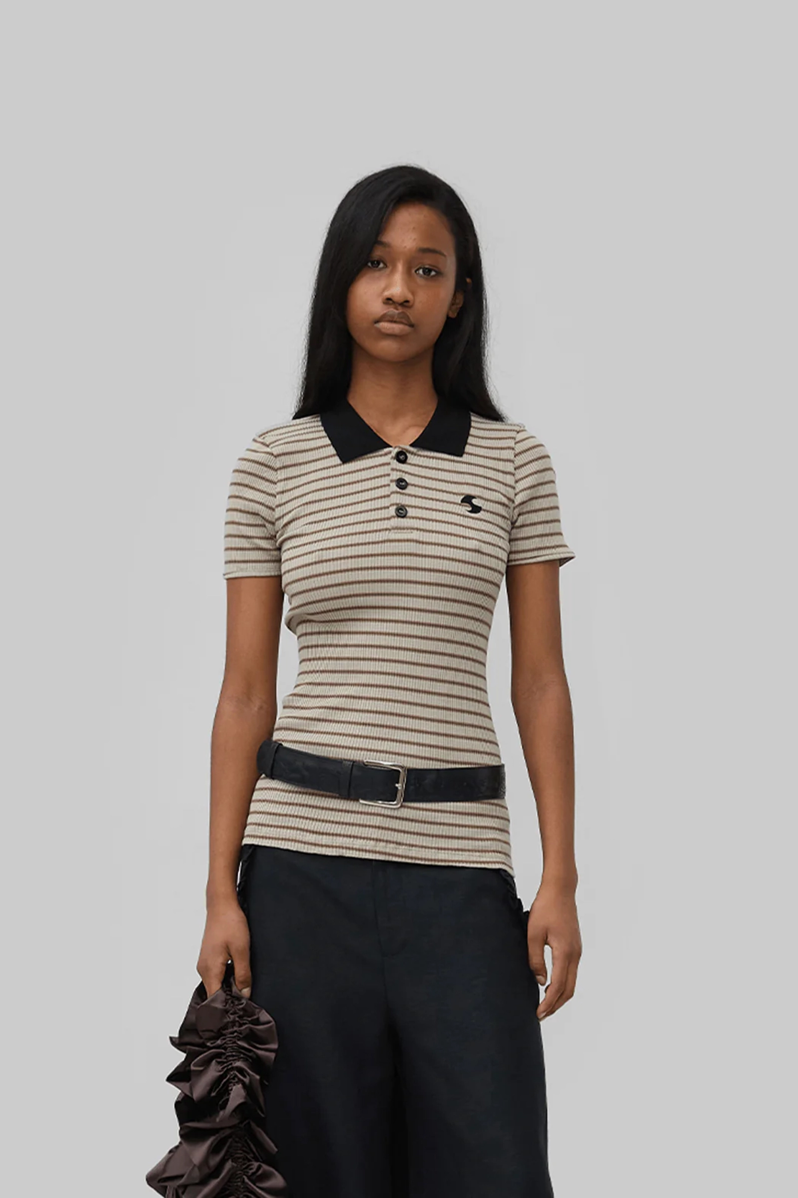 Dames polo bruin