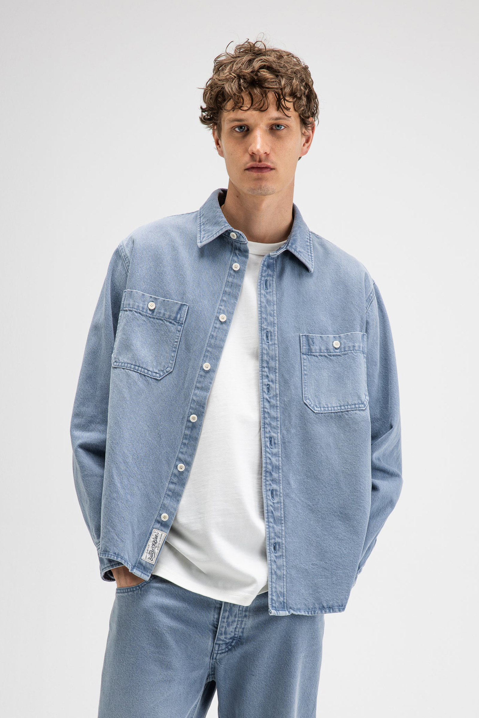Heren overhemd lm casual blauw