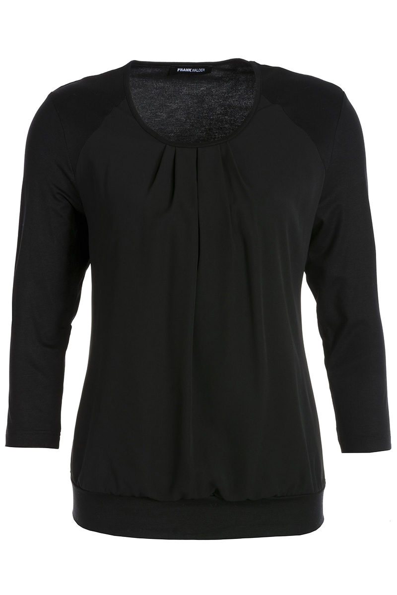 Dames t-shirt lange mouw zwart