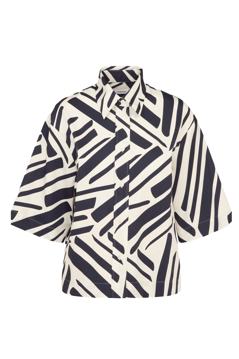 Seidensticker Dames blouse korte mouw Blauw-1 1