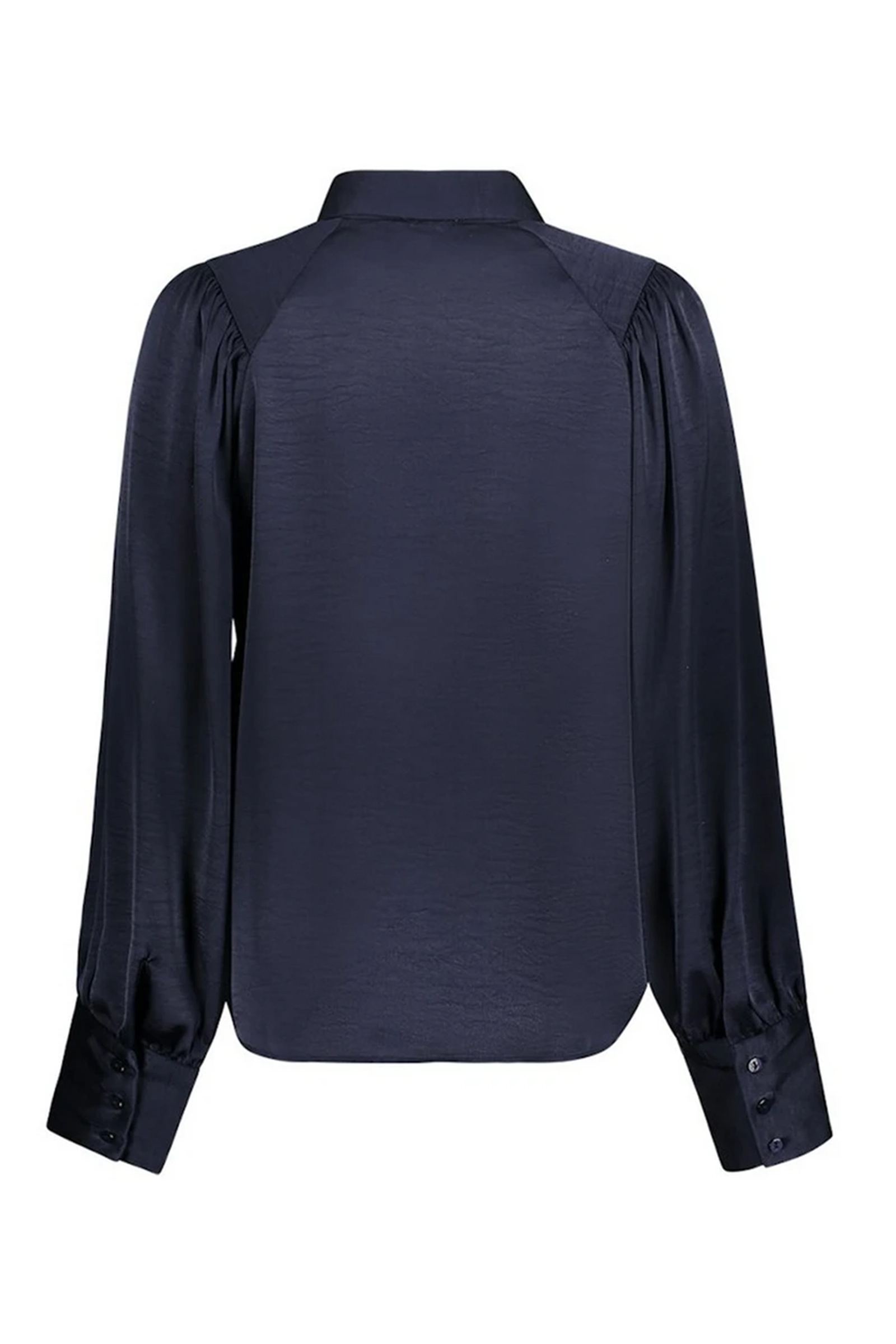 Dames blouse lange mouw blauw