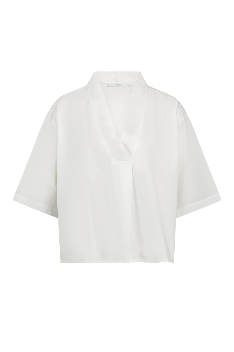 Dames blouse korte mouw wit