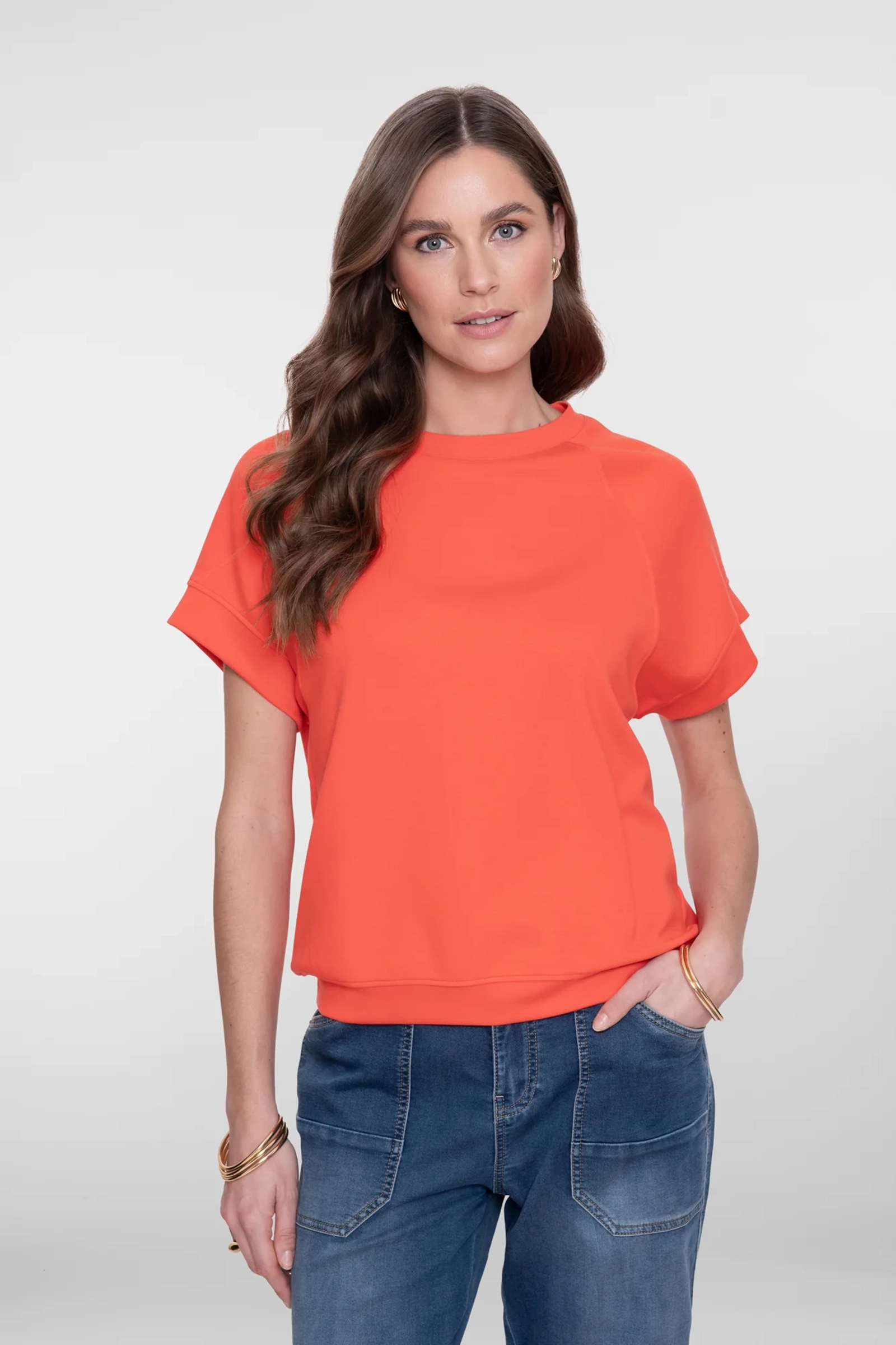 Dames sweater oranje