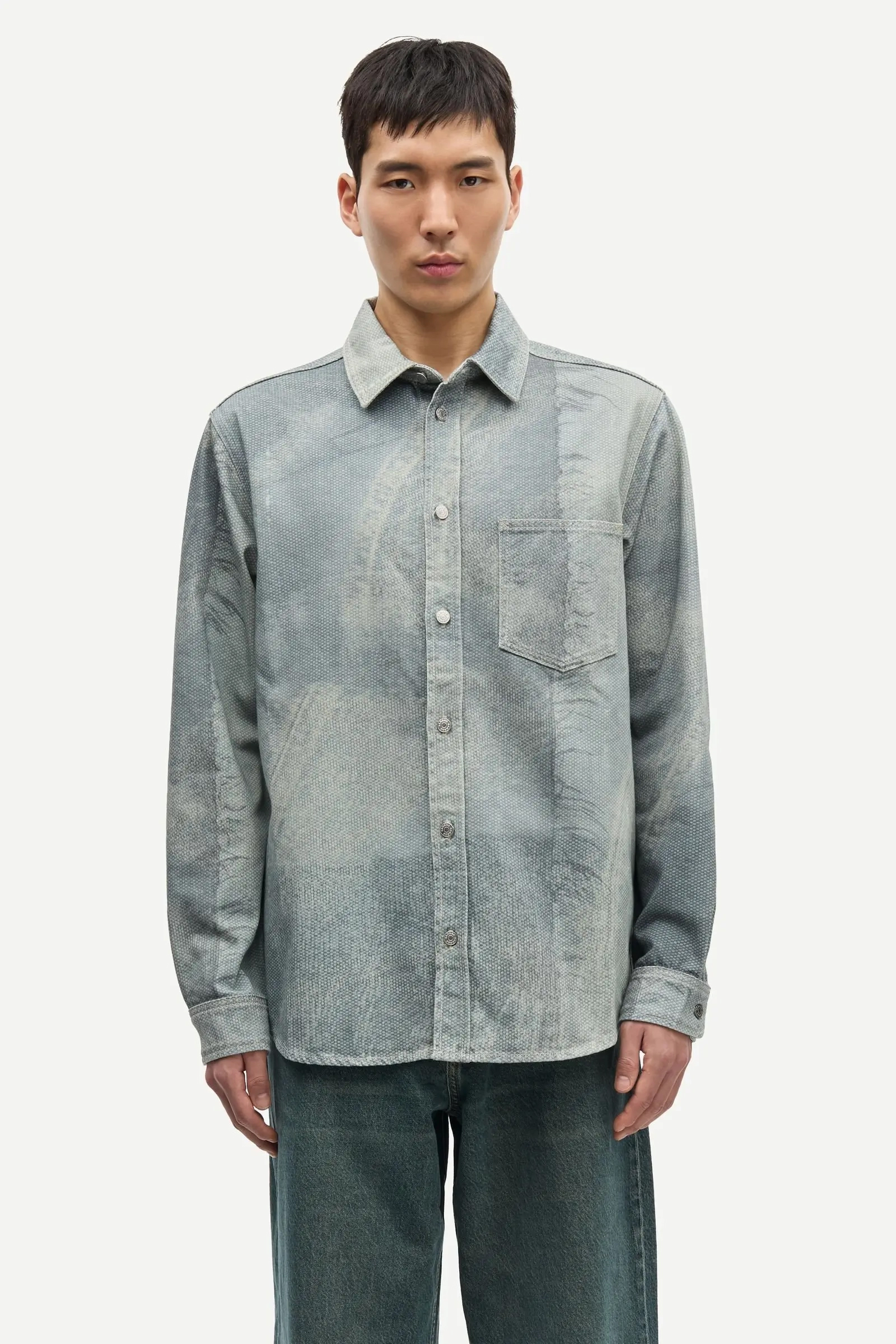 Heren overshirt blauw