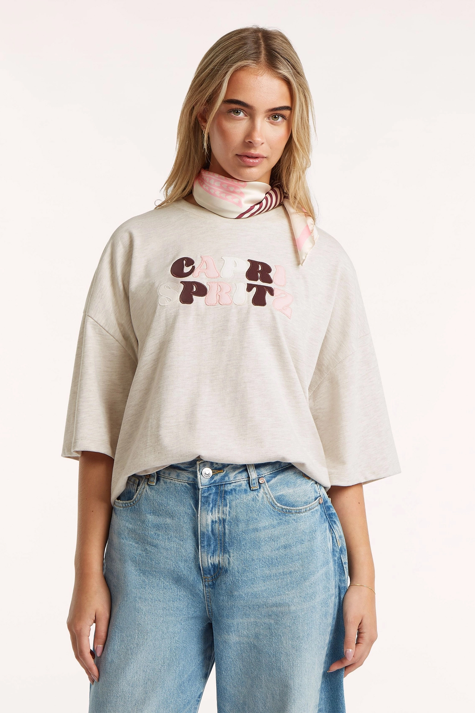 Dames t-shirt korte mouw ecru