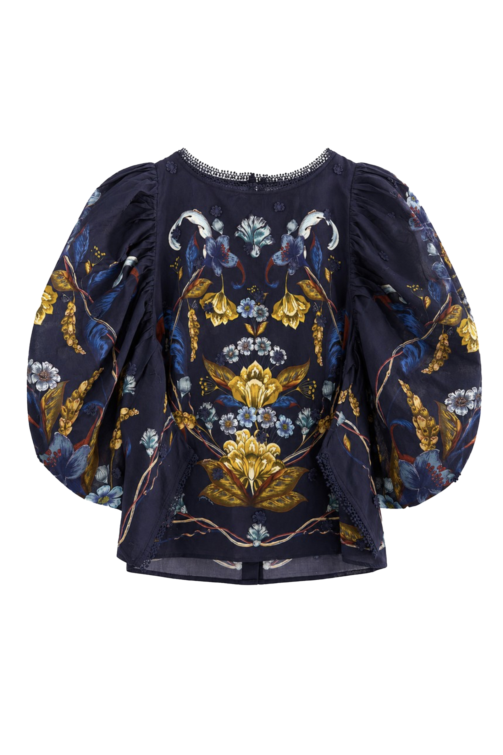 Dames blouse korte mouw blauw