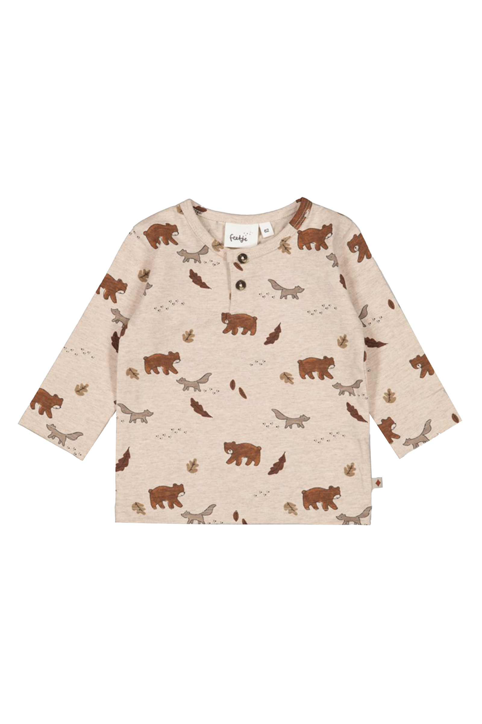 Baby t-shirt lange mouw bruin