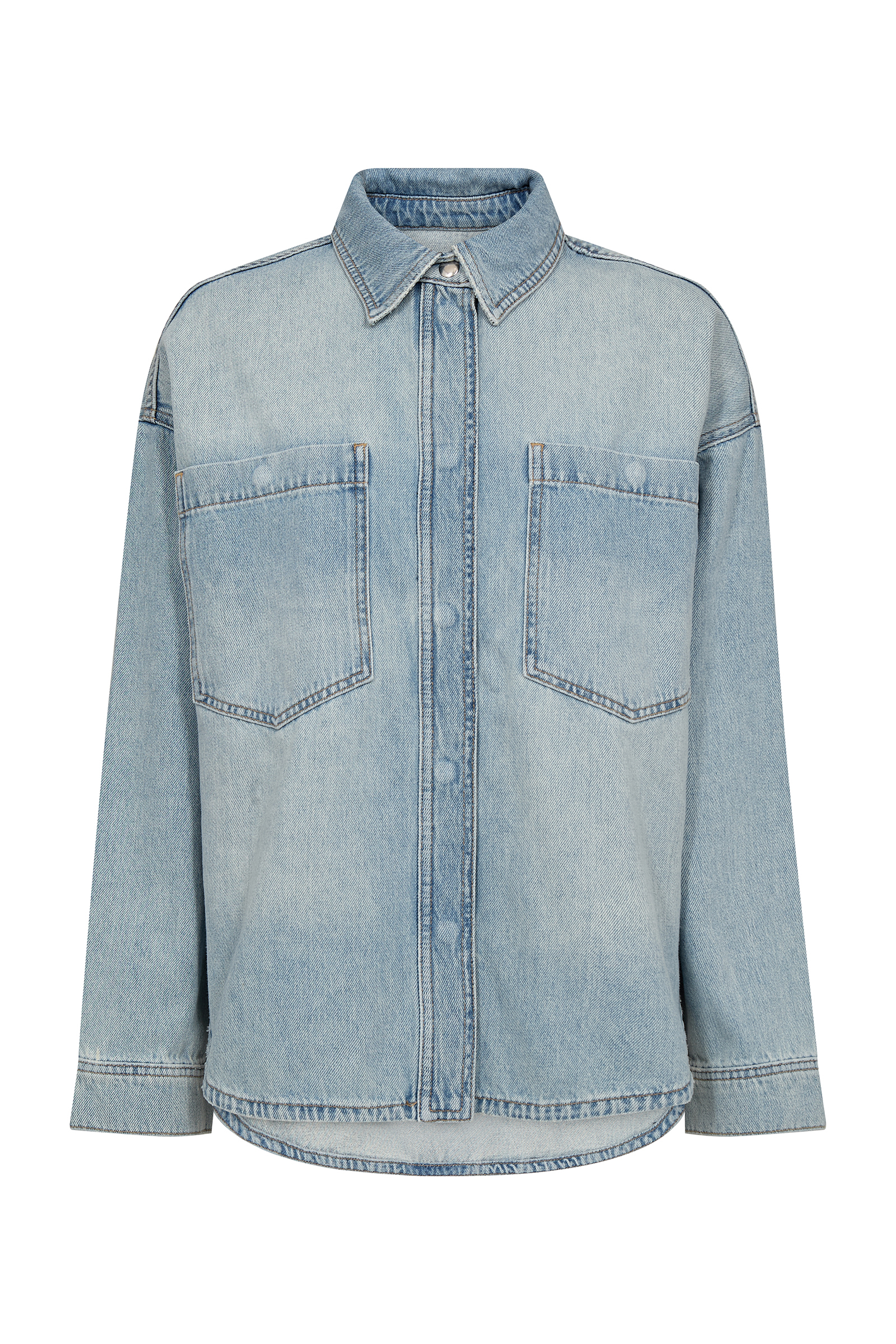 Dames blouse lange mouw blauw