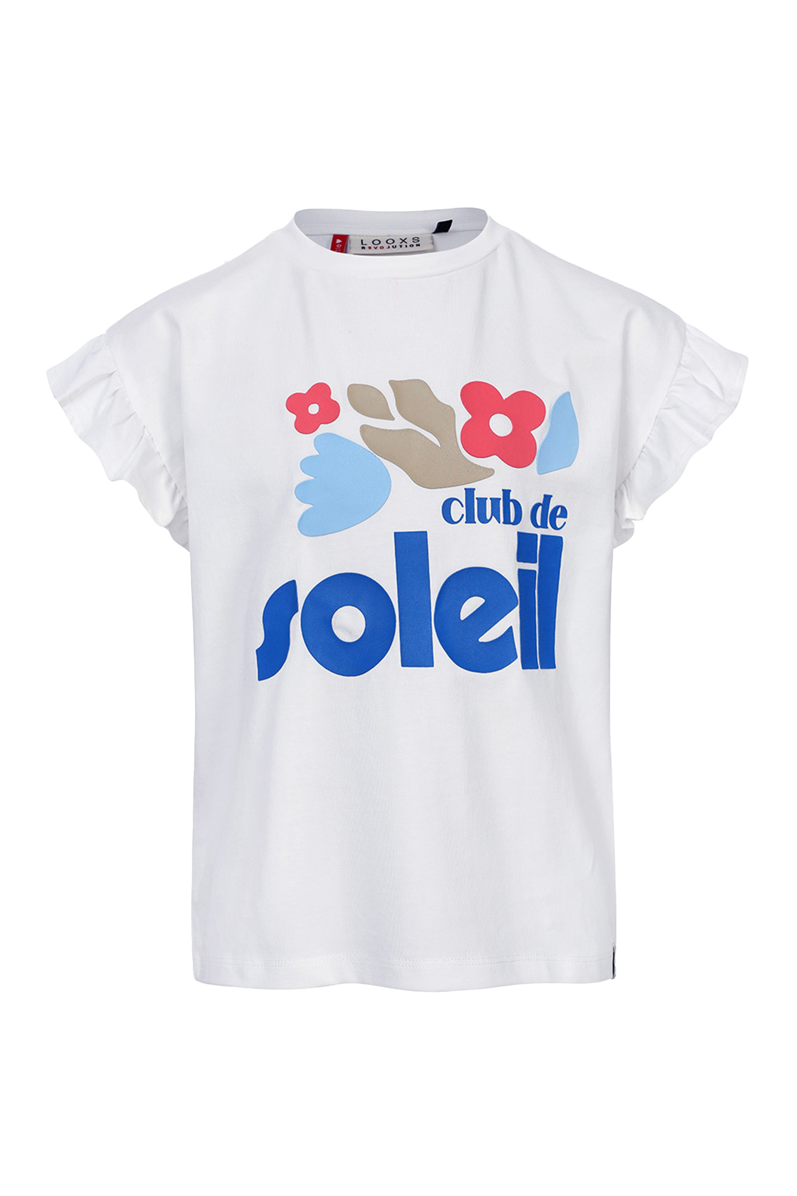 LOOXS LITTLE Little t-shirt ruffled short sleeves Wit-1 1