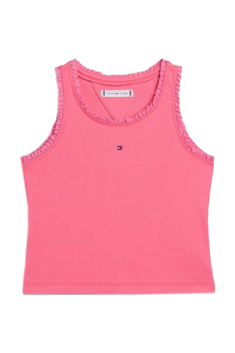 Tommy Hilfiger Essential rib lace tank top Rose-1 1