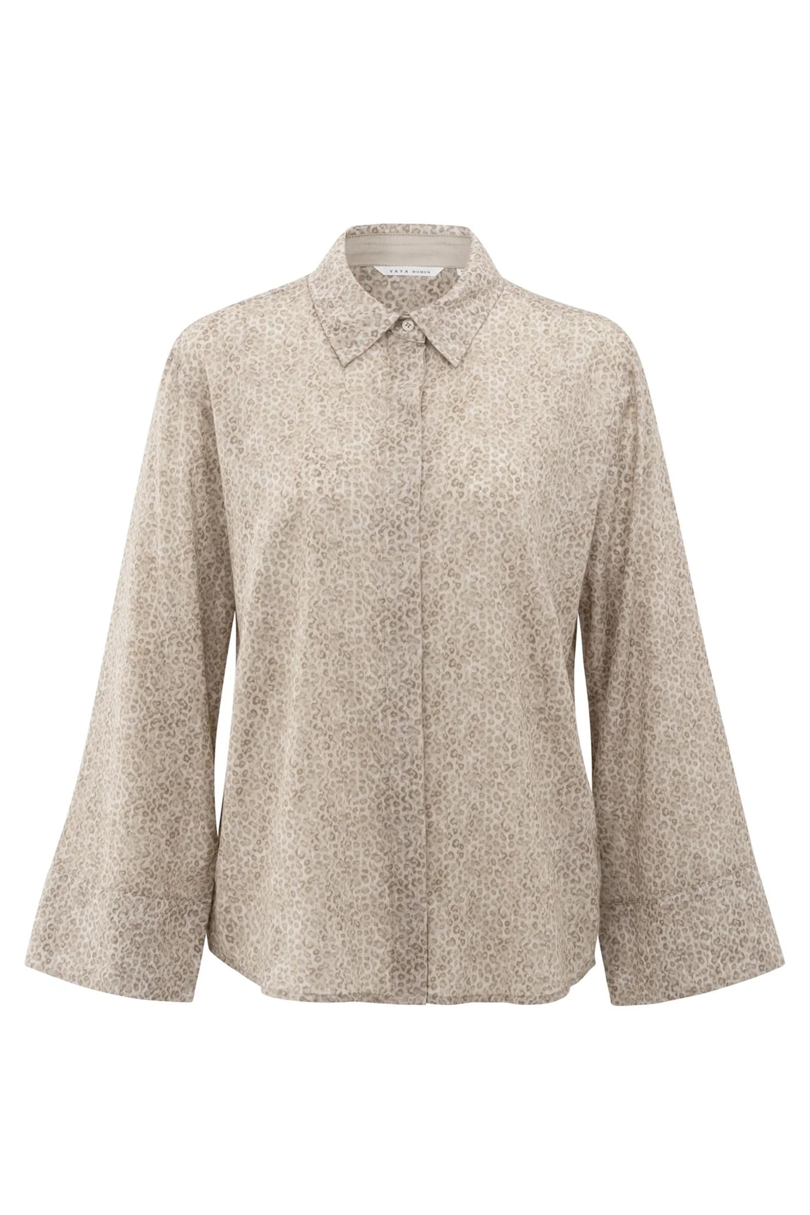 Dames blouse lange mouw grijs