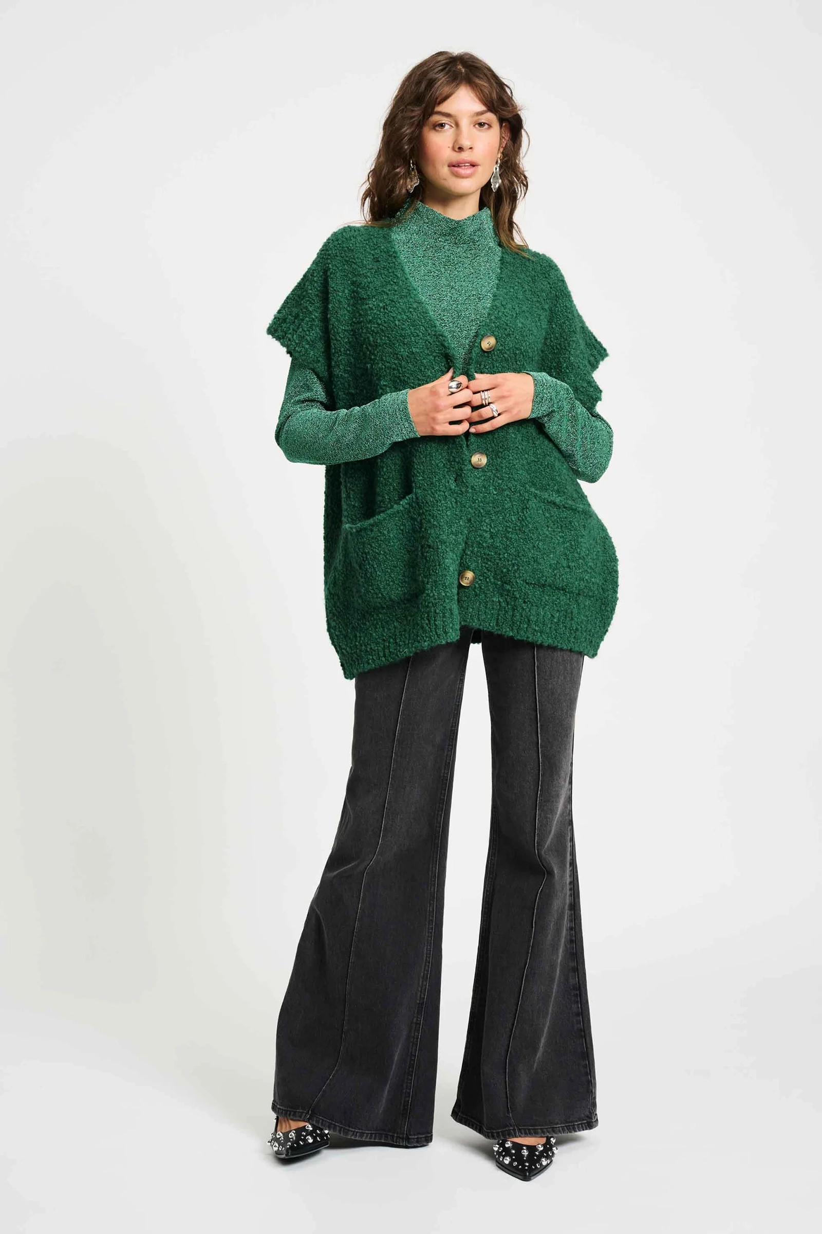 Dames vest groen