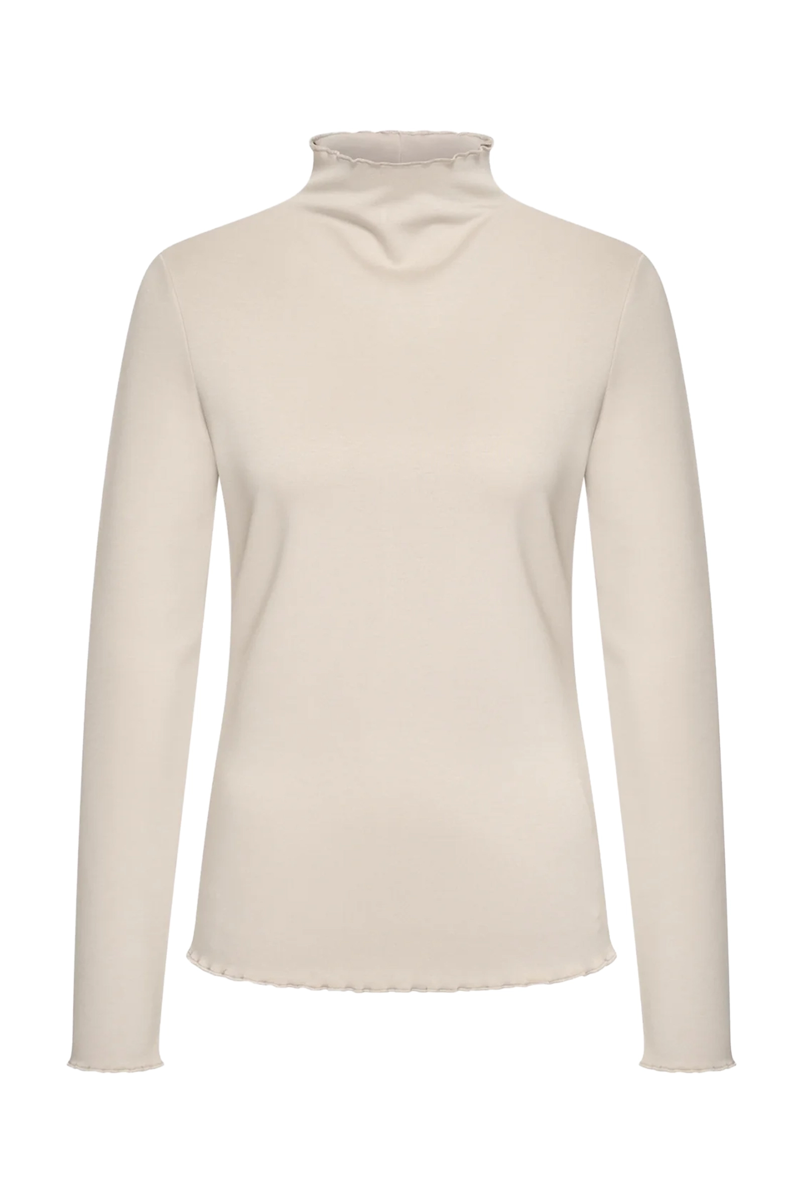 Dames t-shirt lange mouw bruin
