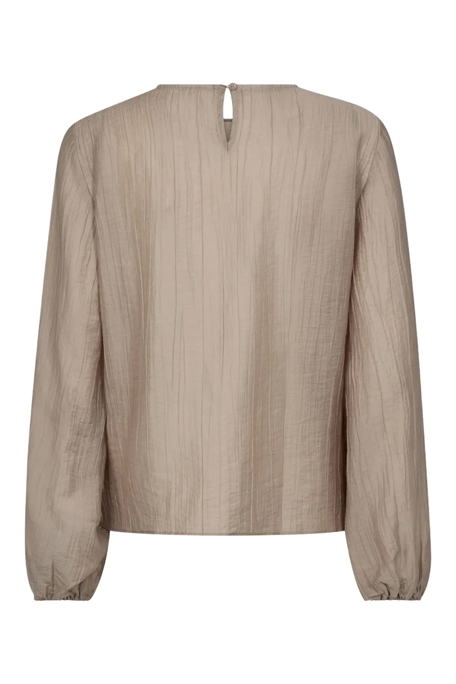 Dames blouse lange mouw bruin