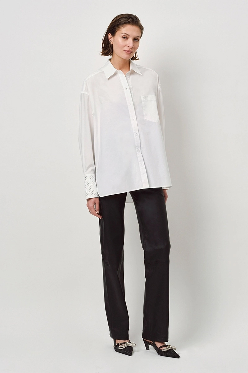 Dames blouse lange mouw wit