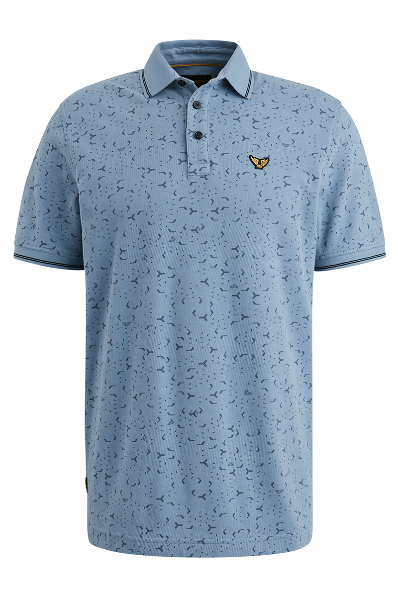 Short sleeve polo fine pique all over print