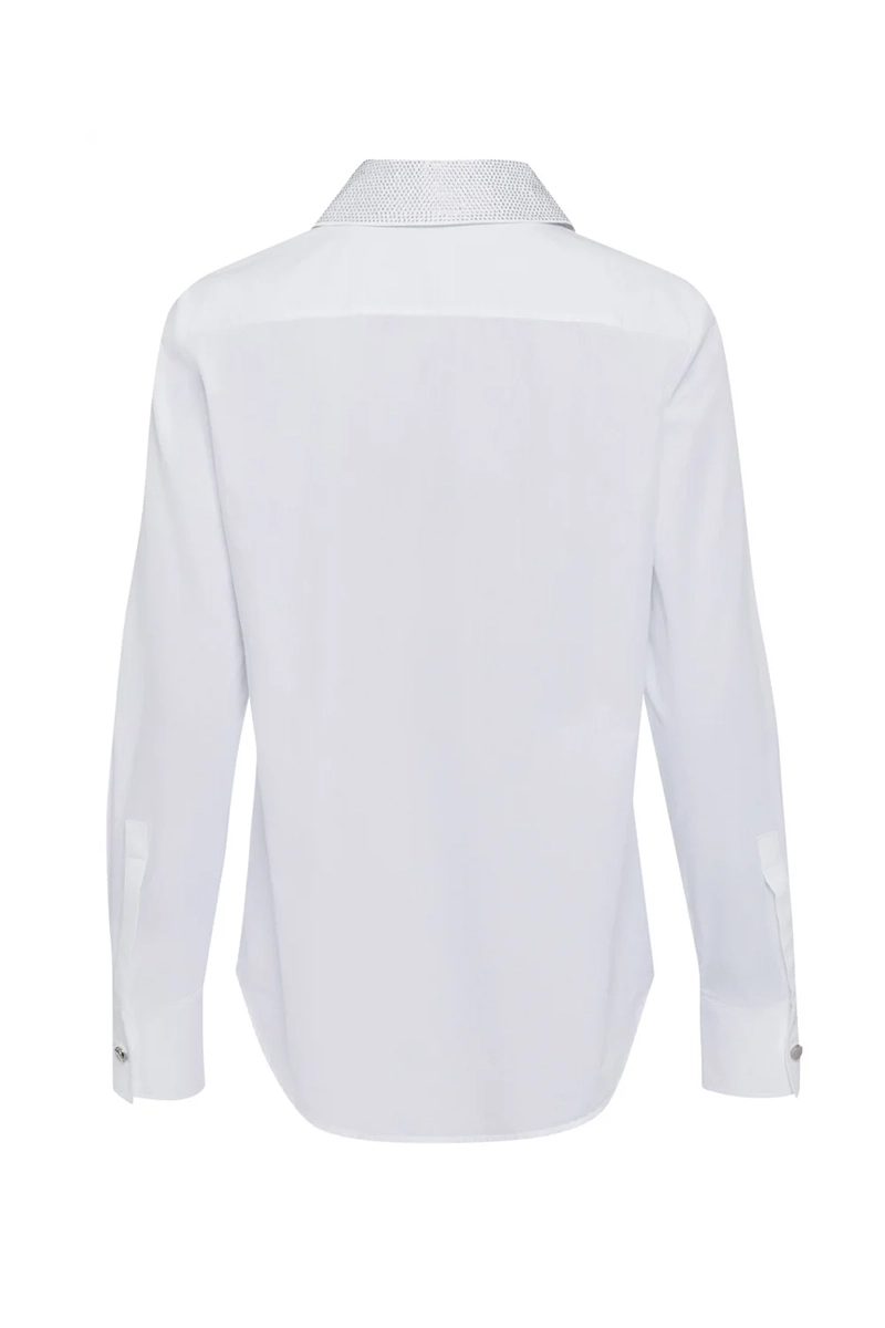 Dames blouse lange mouw blauw