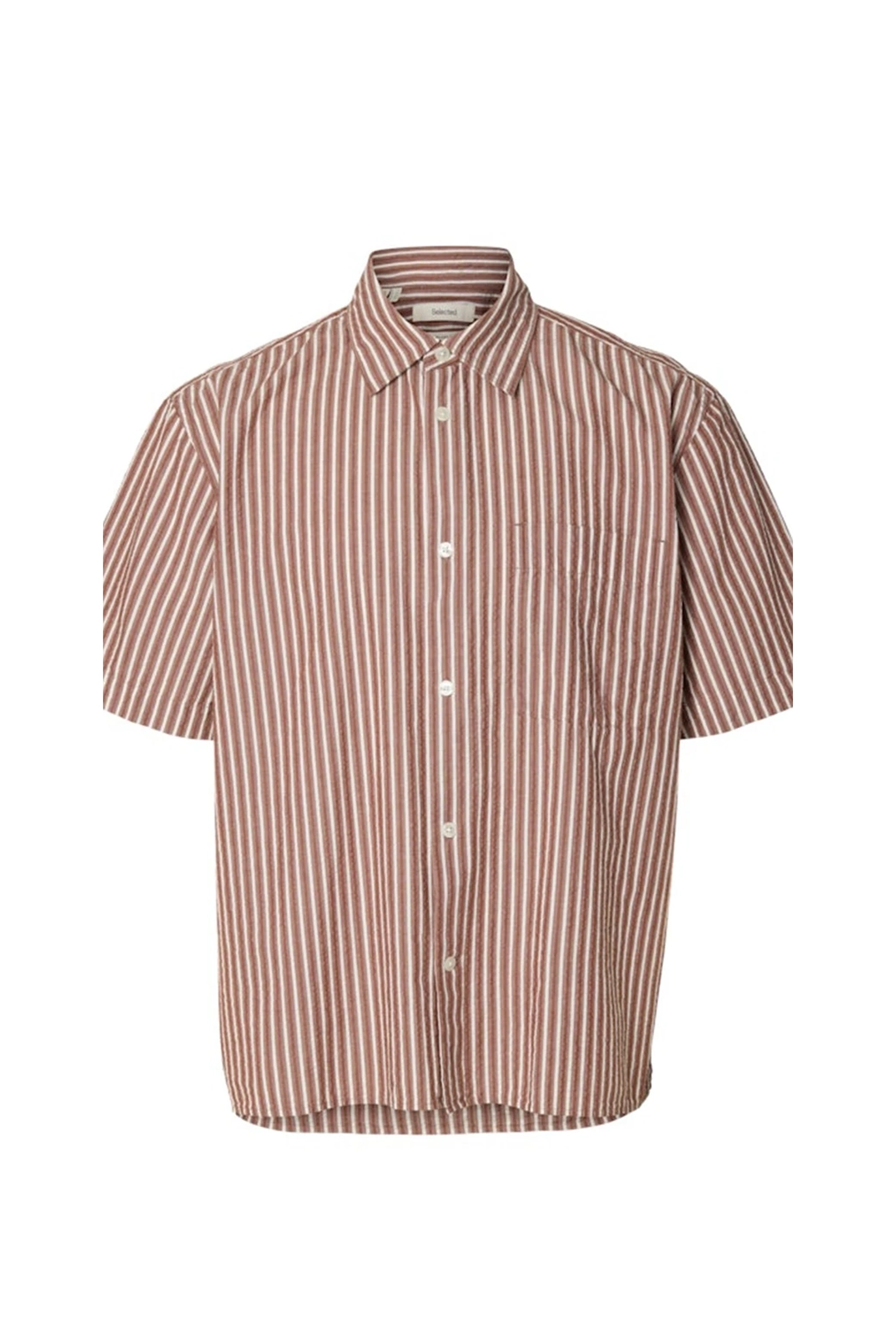 Heren overhemd km casual bruin