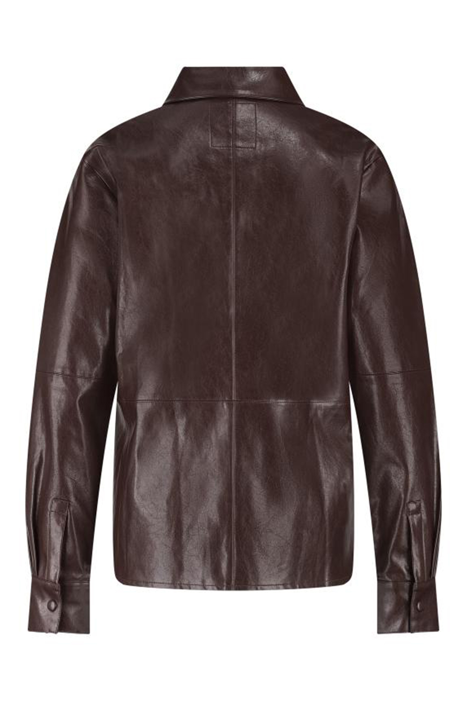 Dames blouse lange mouw bruin