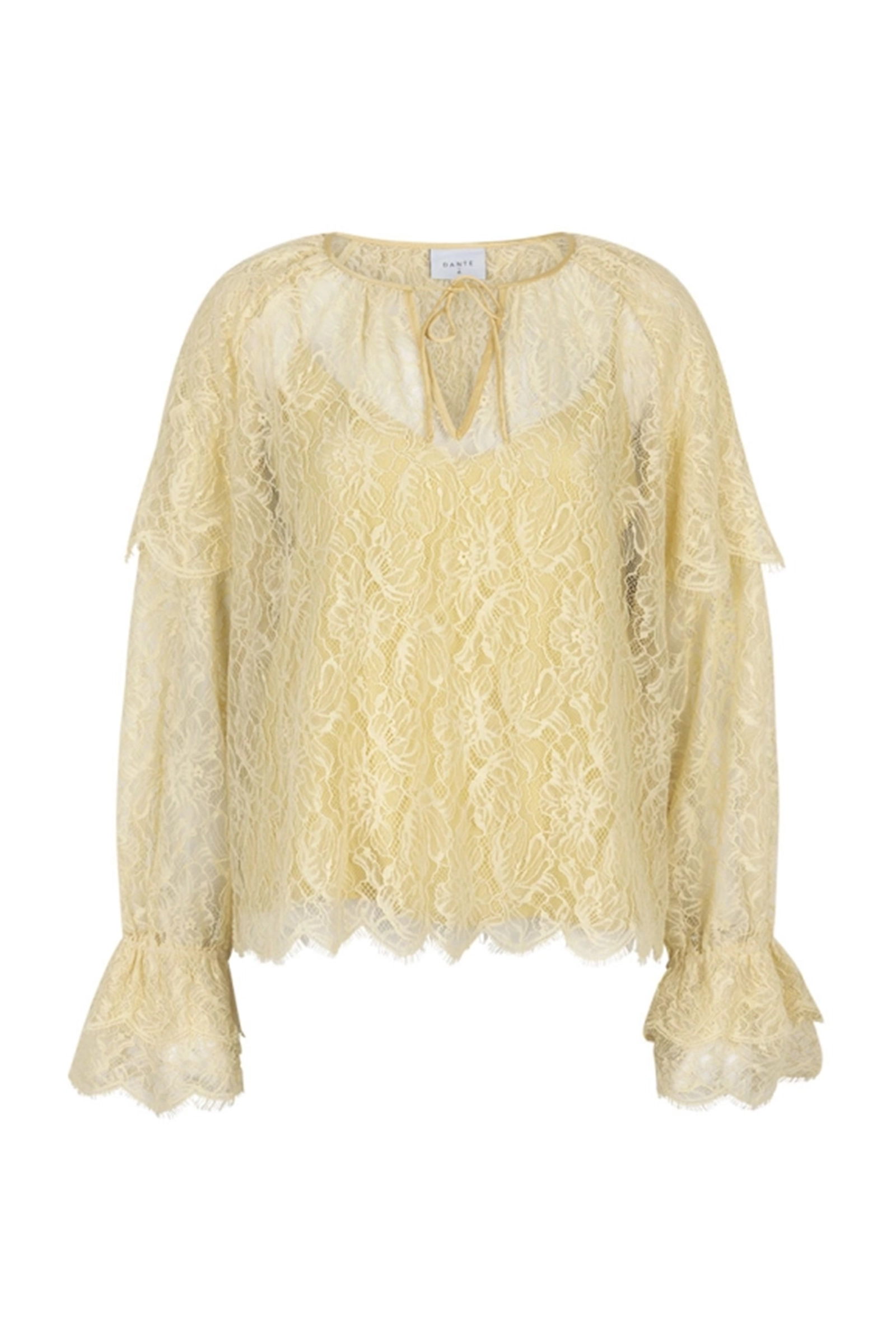 Dames blouse lange mouw geel