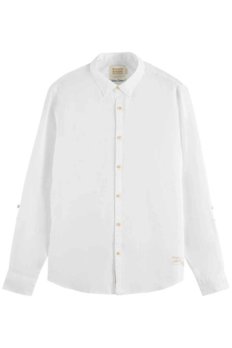 Scotch & Soda Linen shirt with roll-up White 1