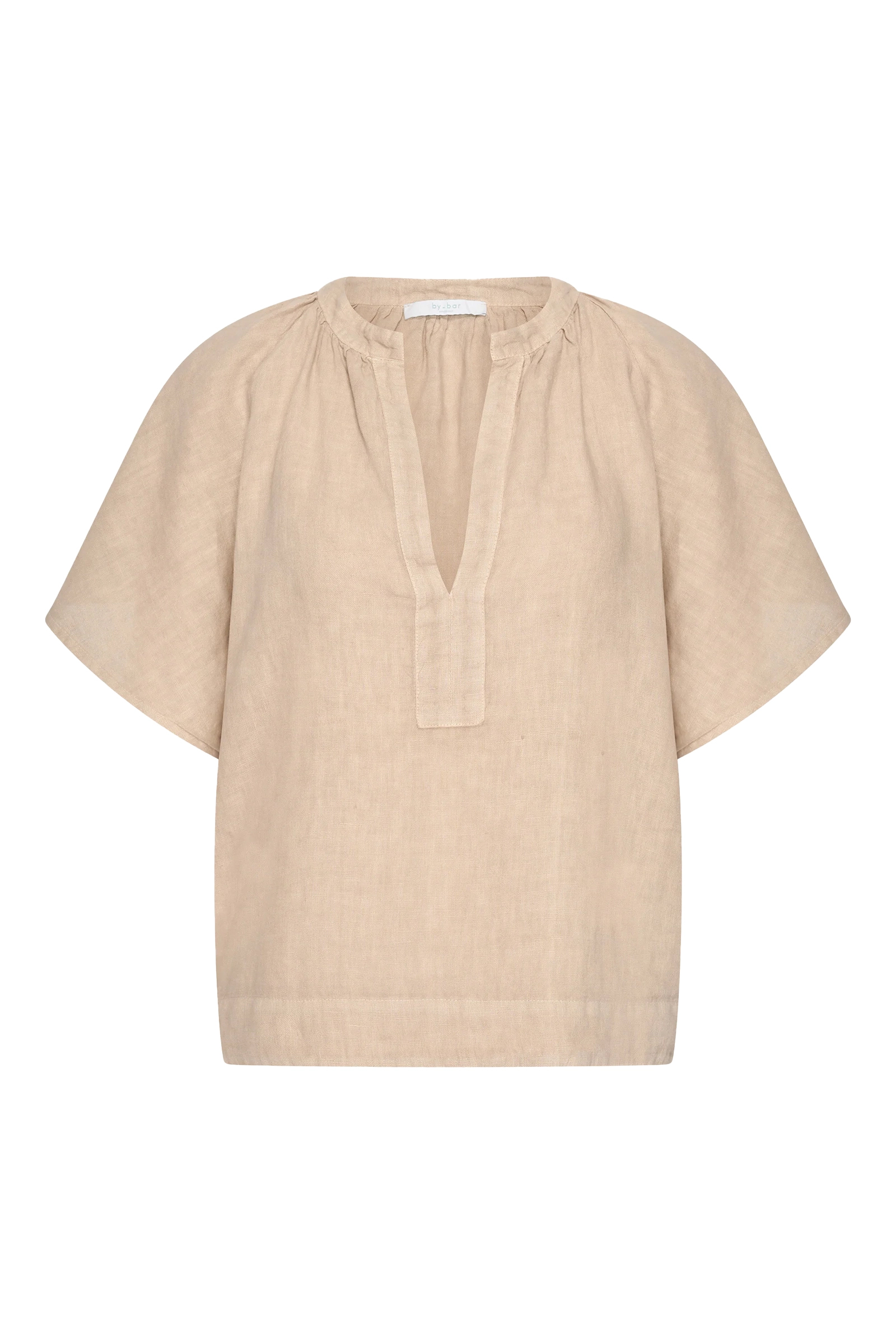 Dames blouse korte mouw bruin