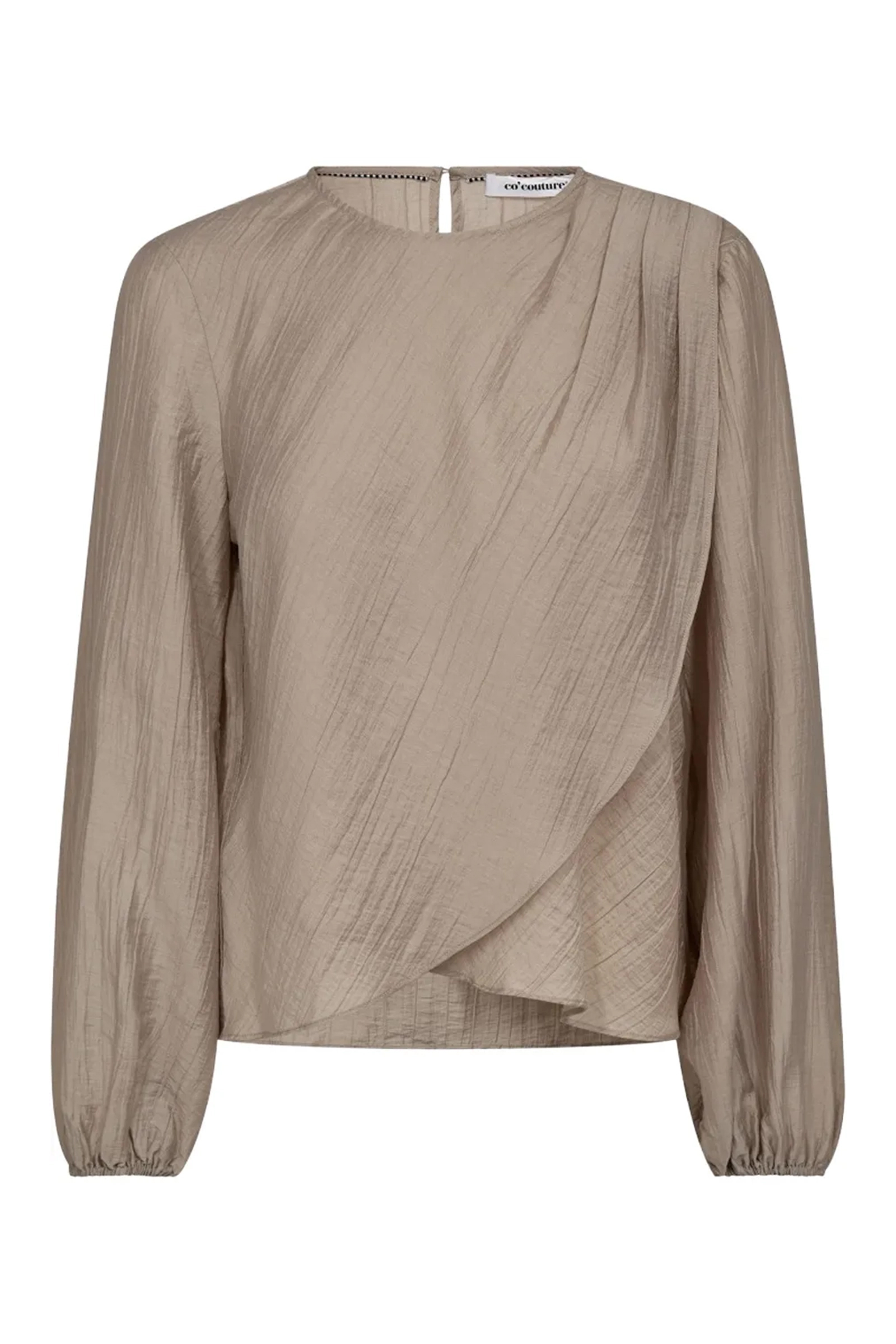 Dames blouse lange mouw bruin