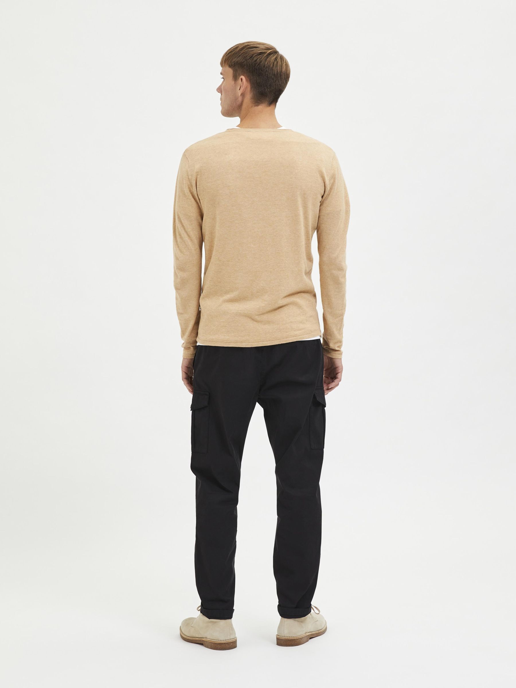 Selected SLHROME LS KNIT CREW NECK B NOOS bruin/beige-3 3