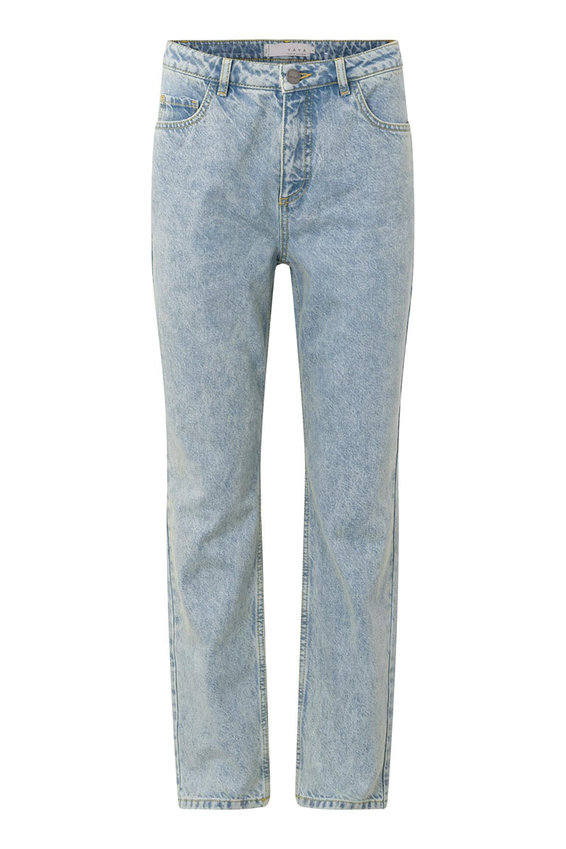Yaya Mid waist boyfriend denim Blauw-1 1