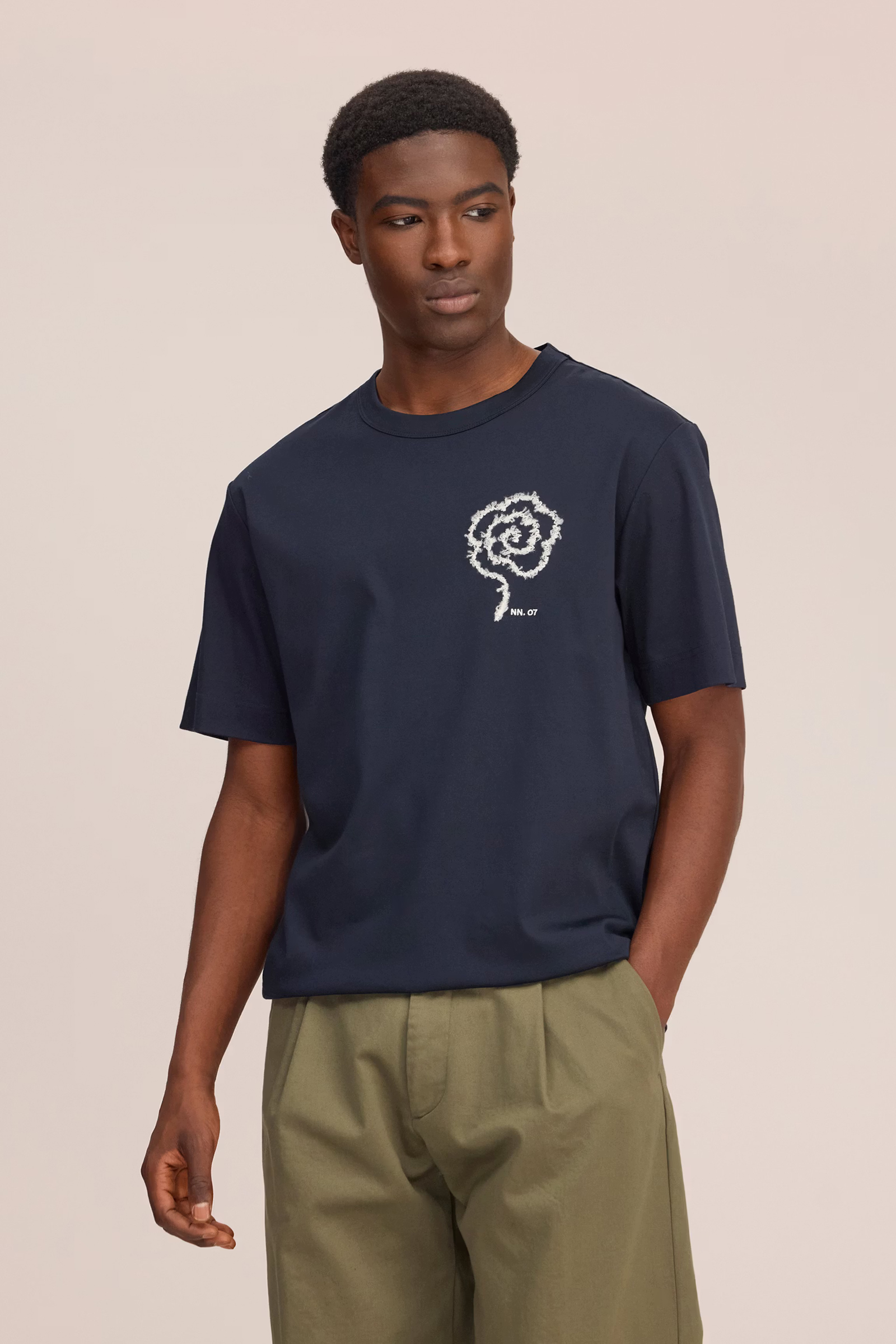 Heren t-shirt kortemouw blauw