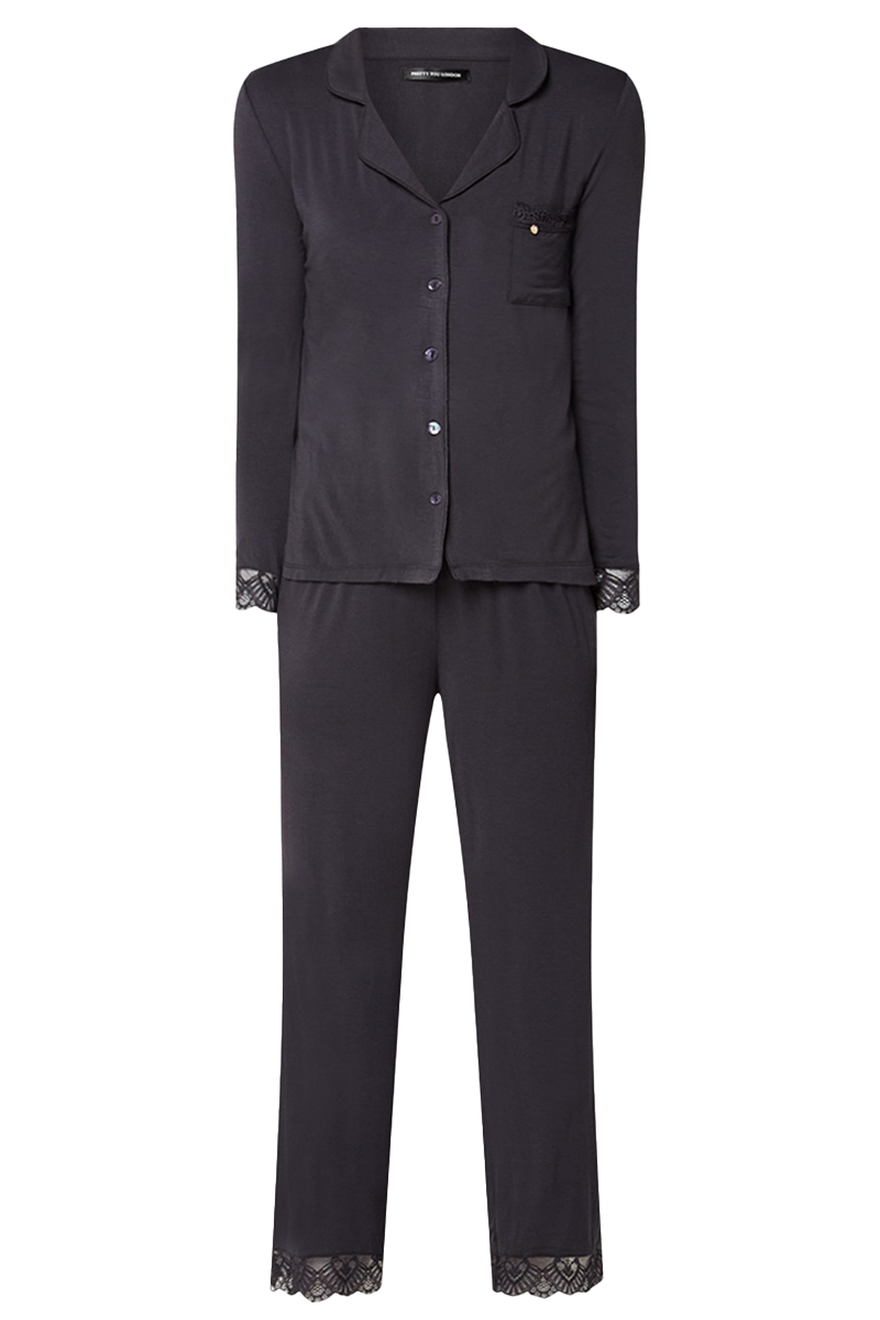 Nachtmode dames pyjama grijs