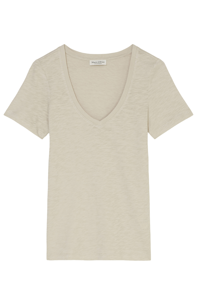 Marc O'Polo T-shirt, short sleeve, v-neck stone grey 1