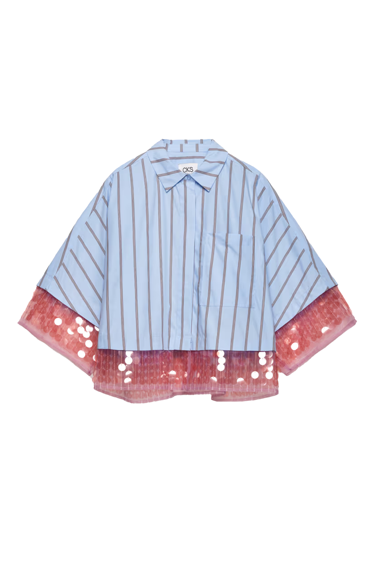 Dames blouse lange mouw blauw