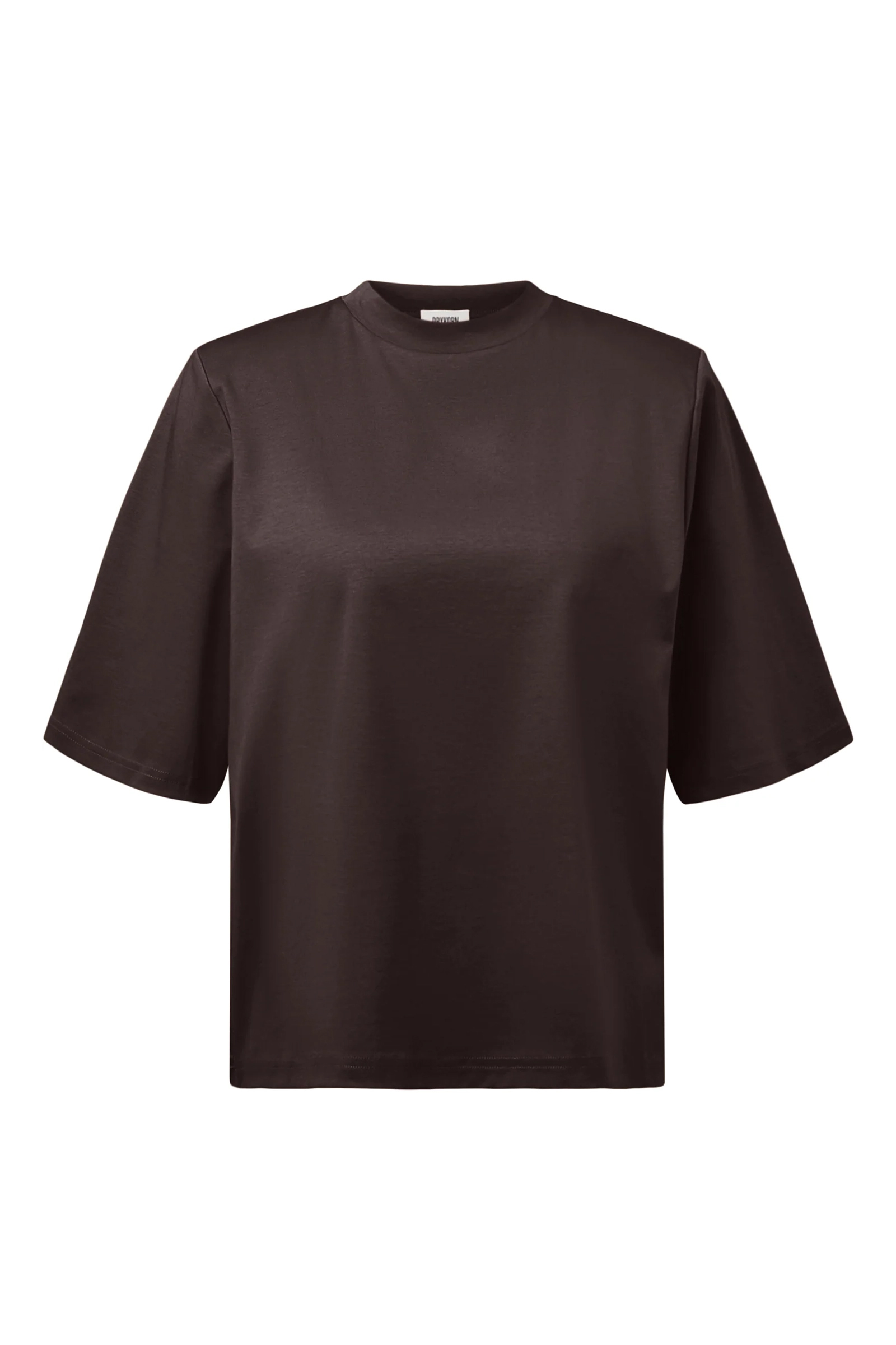 Dames t-shirt korte mouw bruin