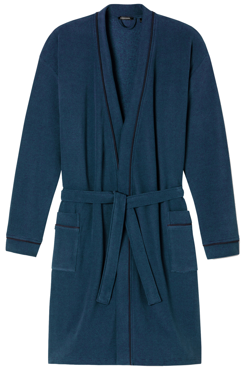 Schiesser Nachtmode heren badjas Blauw-1 1