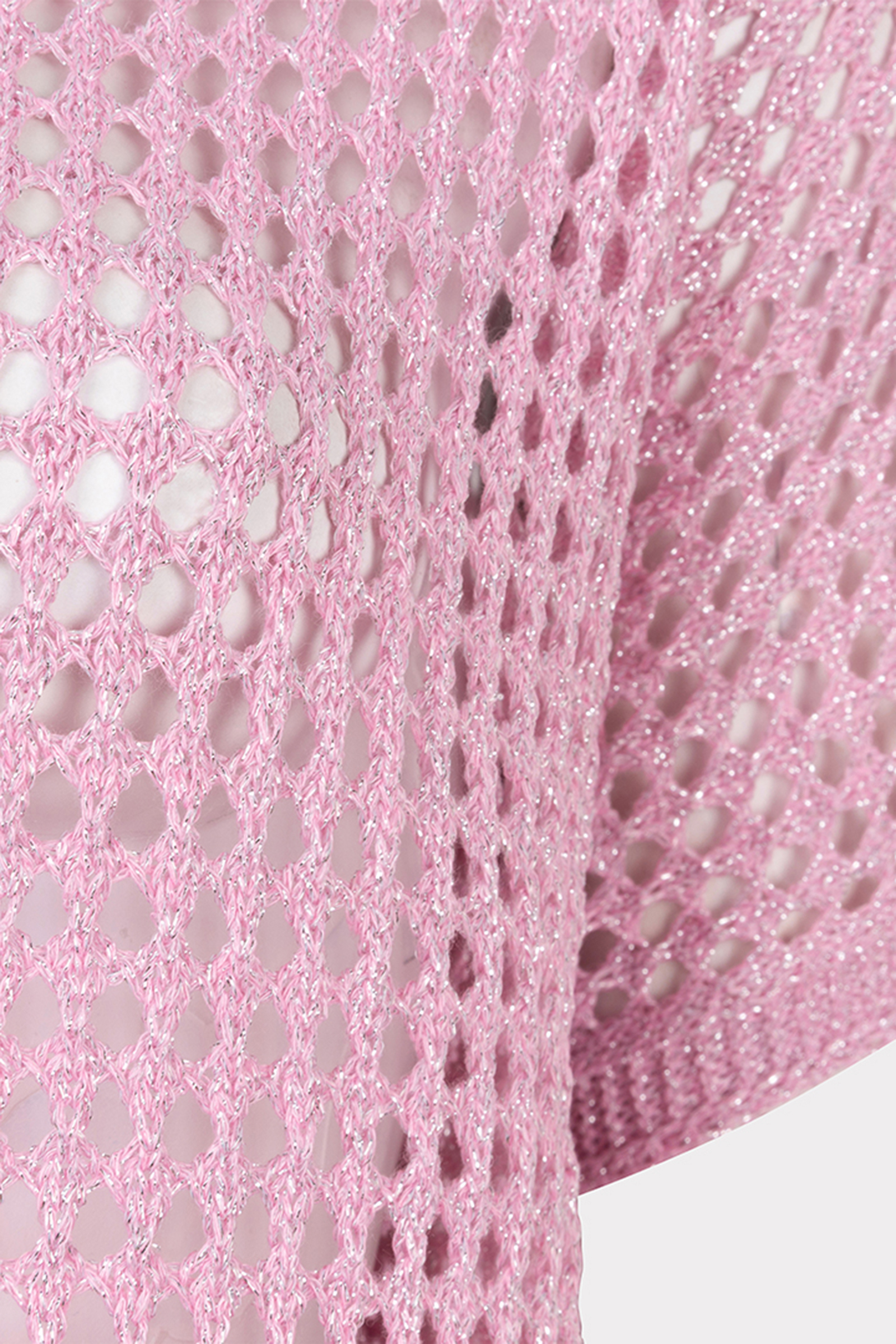 Esqualo Sweater open knit lurex Rose-1 2