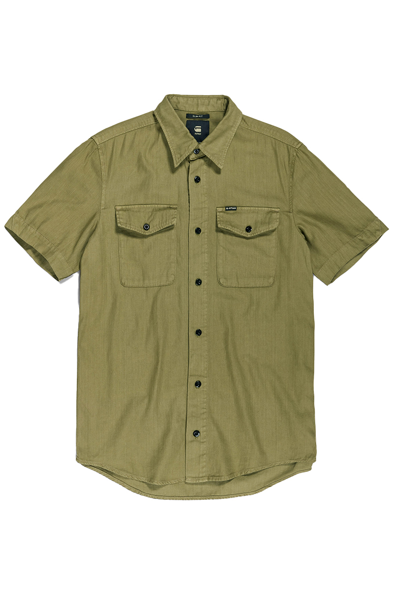 G-Star Marine slim shirt s\s bruin/beige-2 1